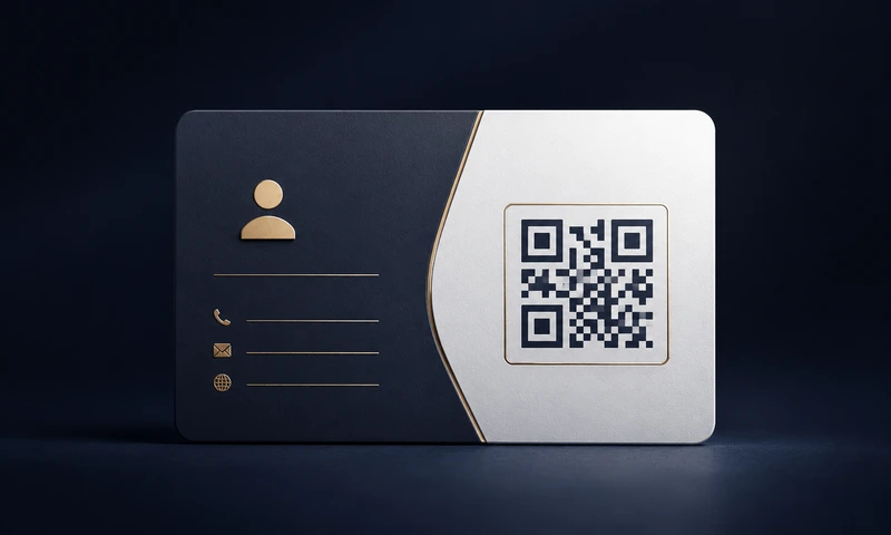 Visitenkarte mit QR-Code für digitale Kontaktdaten, ideal für Unternehmen, Selbstständige und persönliche Geschäftsprofile